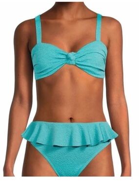 Time and Tru Turquoise Ruffle Bikini Set